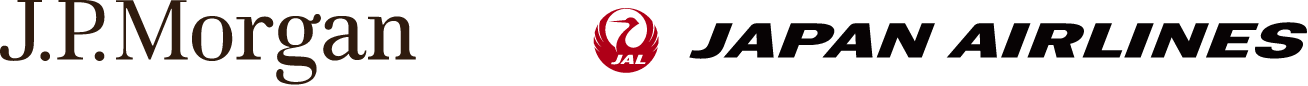 ロゴ：J.P Morgan / JAPAN AIRLINES